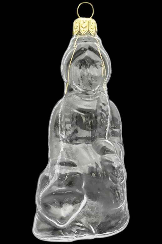 Стеклянная елочная игрушка Заготовка Царевна с волком 12,5 см 161524600